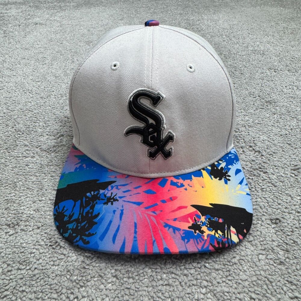 47 Brand Chicago White Sox Snapback Cap Hat Mens OSFA Gray Arizona Sunset Brim